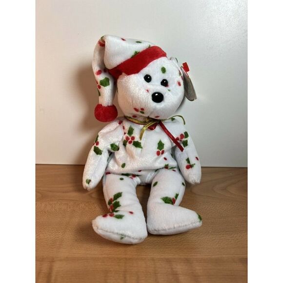 1998 Holiday TEDDY Ty Beanie Baby PE Pellets TAG ERRORS - Picture 1 of 11